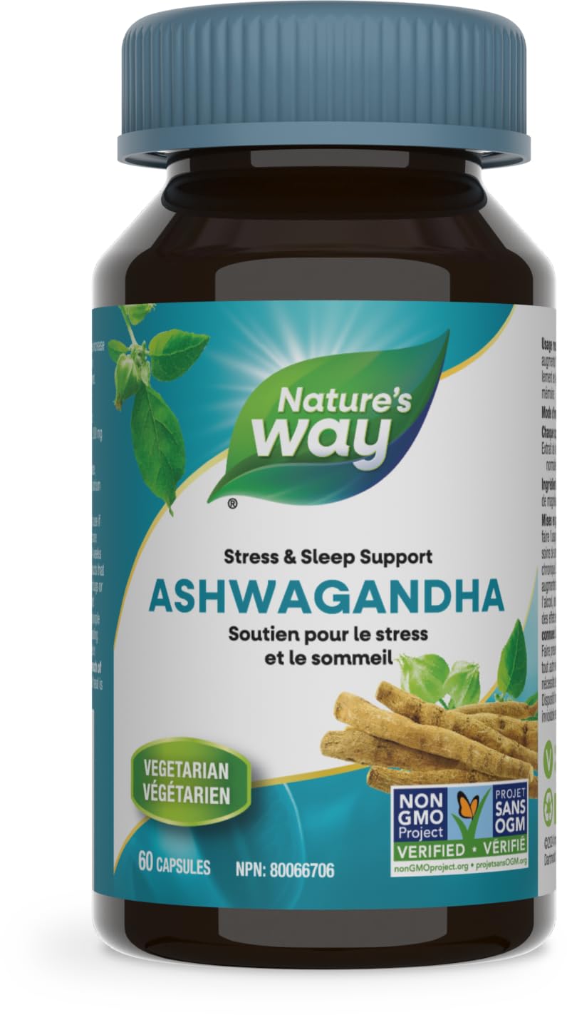 Nature’s Way Ashwagandha – 500 mg Ashwagandha Root Extract – Stress & Sleep Support – 60 Vegetarian Capsules, Non-GMO