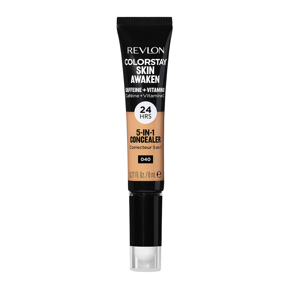 Revlon ColorStay Skin Awaken 5-in-1 Concealer, Lightweight, Creamy Longlasting Face Makeup with Caffeine & Vitamin C, For Imperfections, Dark Circles & Redness, 040 Medium, 0.27 fl oz/ 8ml
