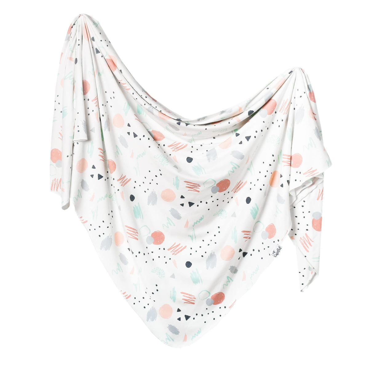 Large Premium Knit Baby Swaddle Receiving Blanket"Bayside" by Copper Pearl (B5-X4UJ-G3OQ)