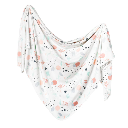 Large Premium Knit Baby Swaddle Receiving Blanket"Bayside" by Copper Pearl (B5-X4UJ-G3OQ)