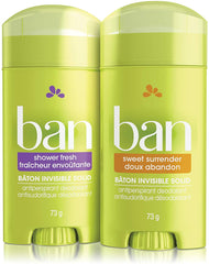 Ban Shower Fresh 24-Hour Invisible Solid, Antiperspirant Deodorant, 73 G | Made in Canada