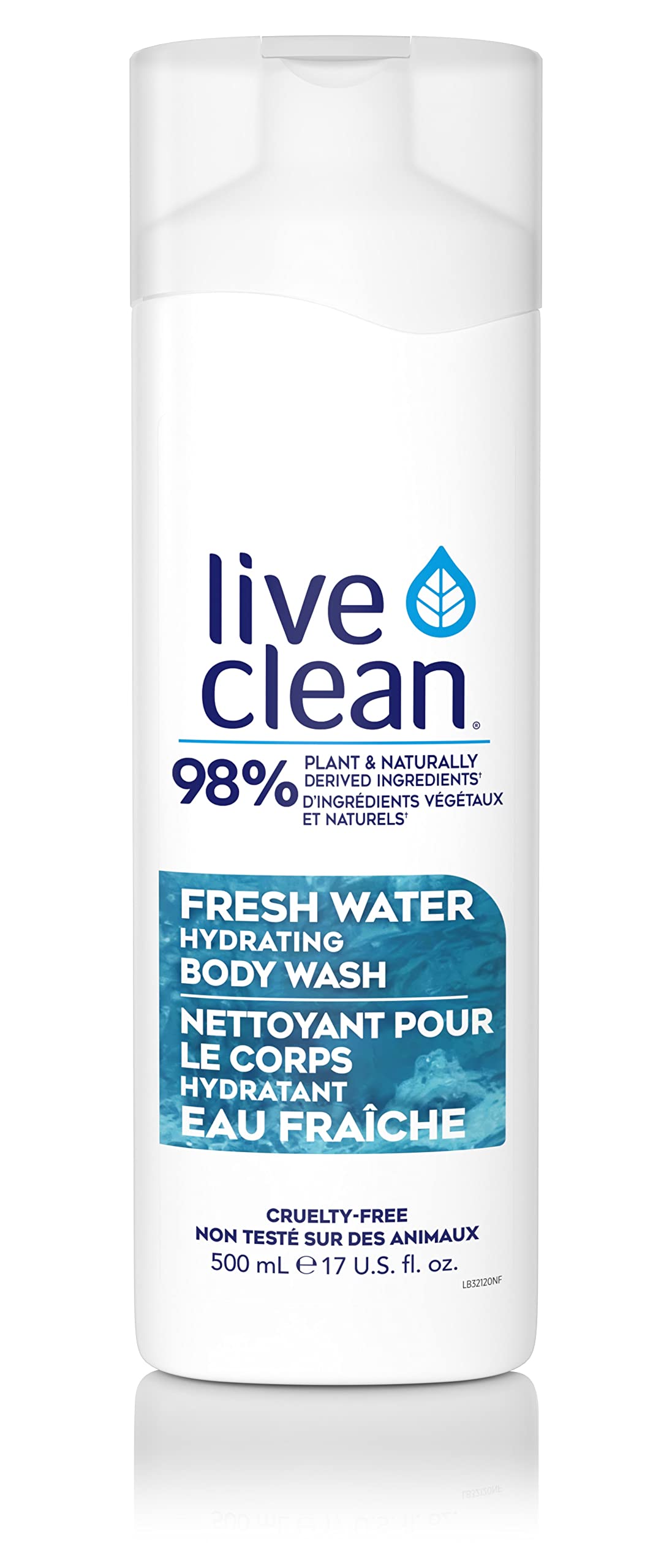 Live Clean Body Wash, Hydrating Fresh Water, 500 mL