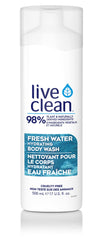 Live Clean Body Wash, Hydrating Fresh Water, 500 mL