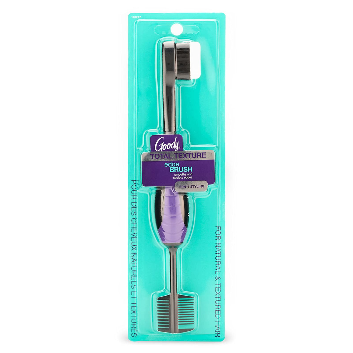 Goody Total Texture Edge Brush, Turqouise - Hair Comb for Teasing, Rat Tail & Slicking