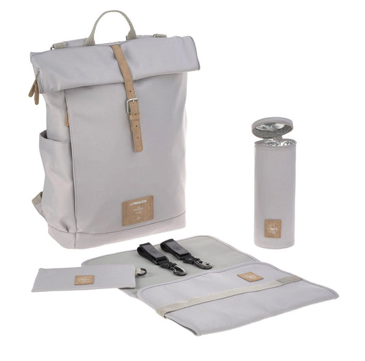Lassig Green Label Rolltop Backpack Diaper Bag Grey