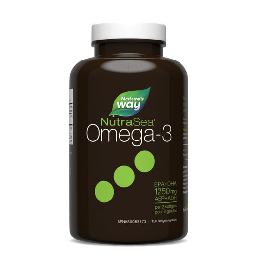 Nature's Way NutraSea Omega 3 Liquid Gels Supplement with Fish Oil – Fresh Mint Flavour – Heart & Brain Support for Adults and Kids Ages 6+ – EPA & DHA, 150 Softgels