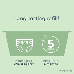 Diaper Genie Easy Roll Refill with 18 Bags - for the Diaper Genie Signature and Platinum pails | Lasts Up to 5 Months or Holds Up to 846 newborn Diapers Per Refill blue 1 Count
