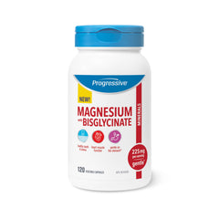Progressive Elemental Magnesium Bisglycinate 225 mg — 120 Vegetarian Capsules —Highly Absorbable Gentle Magnesium Bis-Glycinate Blend for Sleep, Heart, Bone and Muscle Function