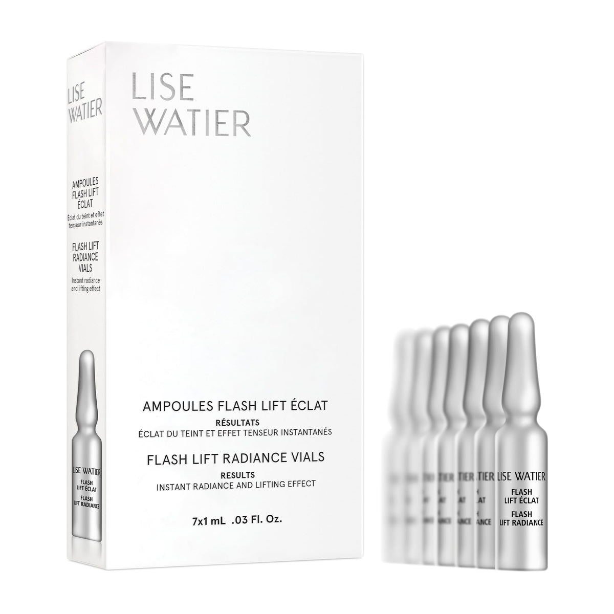 Watier Flash Lift Radiance Vials | Anti-Aging Ampoules, Smoothing & Lifting Effect, Instant Radiance, Alcohol-Free, Paraben-Free, All Skin Types