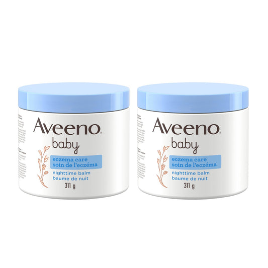 Aveeno Baby Eczema Care Nighttime Balm - Soothing Colloidal Oatmeal & Ceramide Balm for Dry, Itchy Skin - Gentle Bedtime Balm Moisturizes To Help Strengthen Natural Moisture Barrier - Fragrance-Free 311g