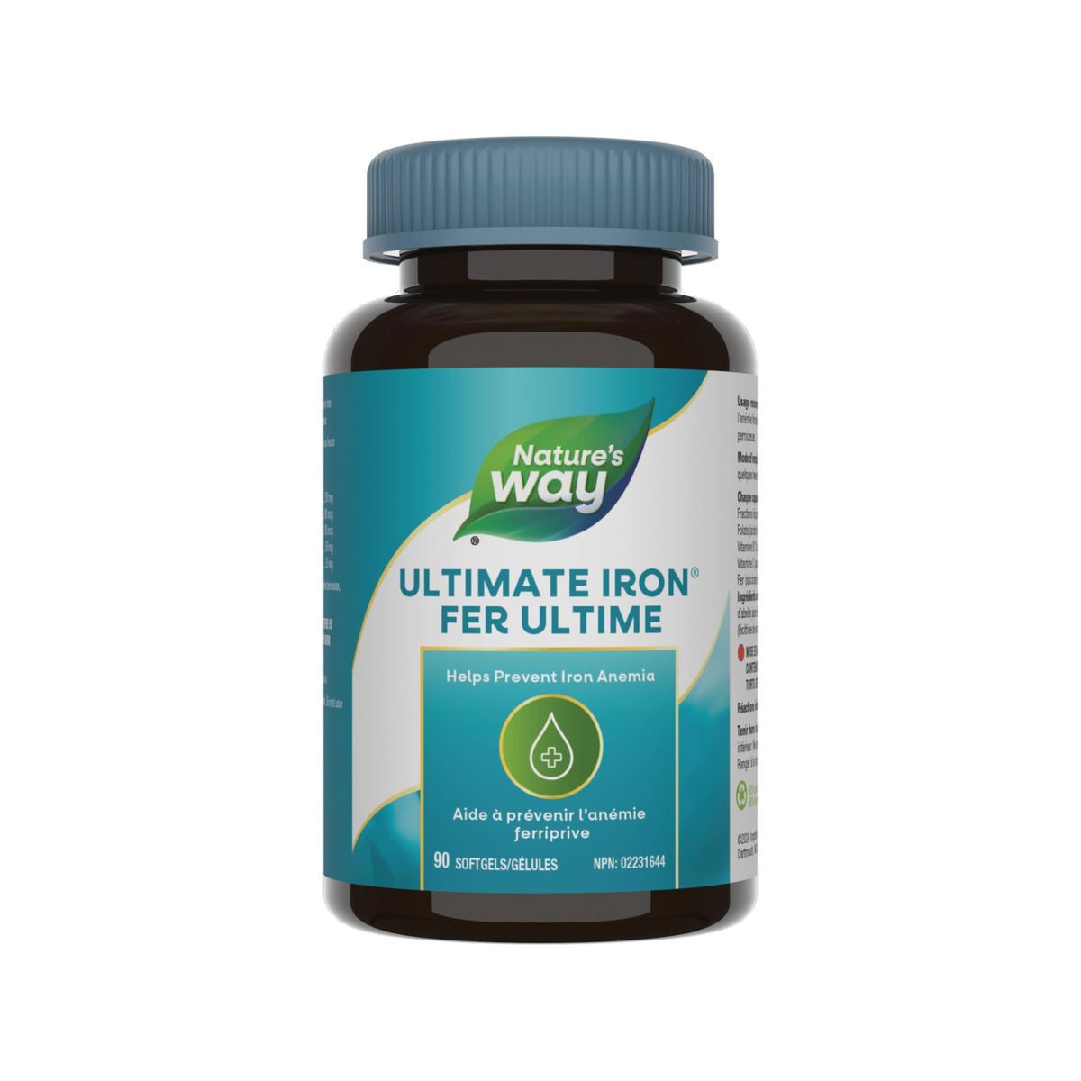 Nature's Way Ultimate Iron - Iron Supplement for Red Blood Cell Production & Anemia Prevention – Contains Folate, Vitamin B12, & Vitamin C - 90 Softgels