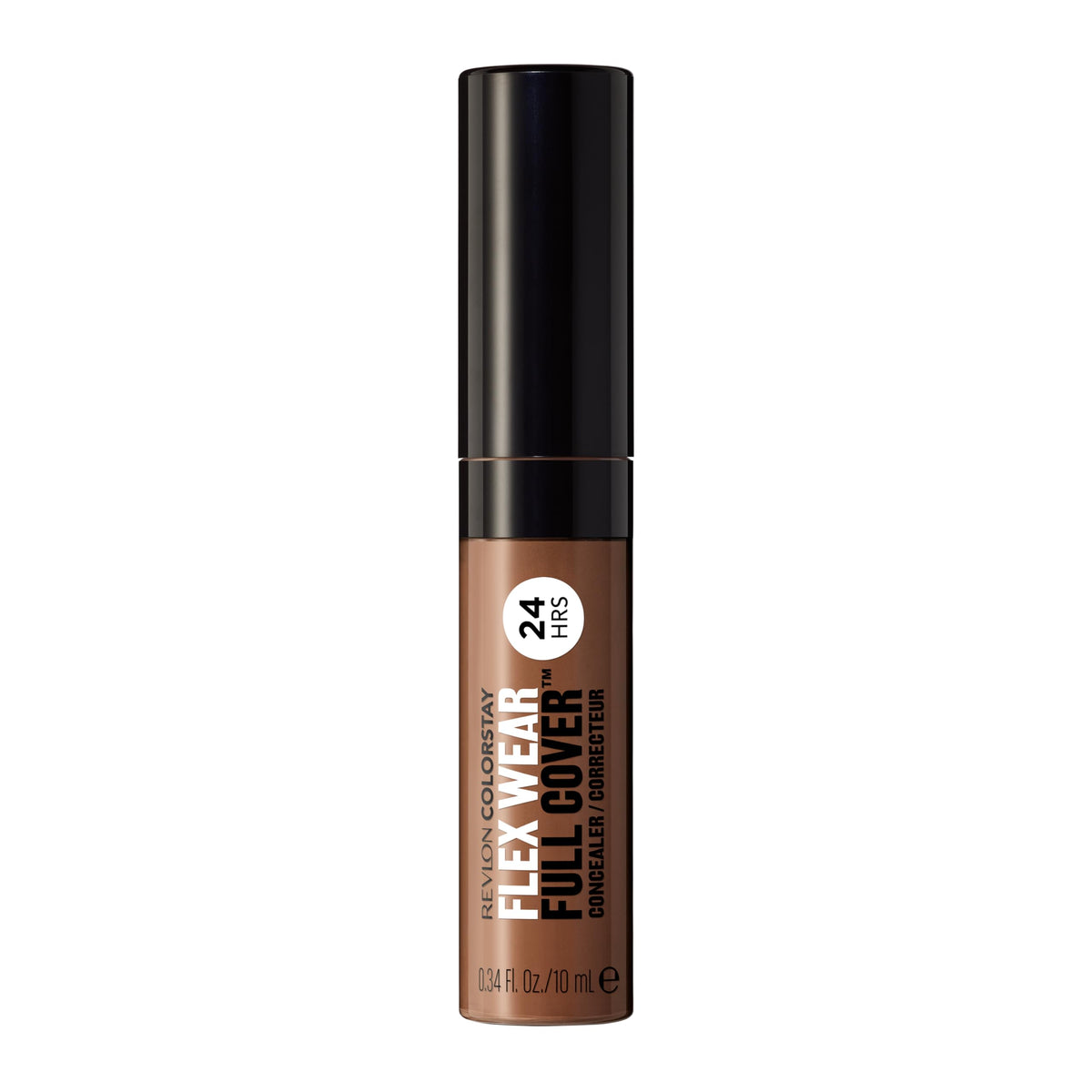 Revlon ColorStay Flex Wear, Full Cover Non-Creasing Concealer, Infused with Hyaluronic Acid & Vitamin E, Flexible Longwear, 077 Cinnamon, 0.34 fl oz/ 10ml