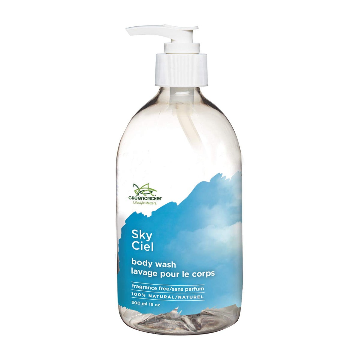 Green Cricket 100% Natural Fragrance Free/Unscented Body Wash 500 ml 500ml