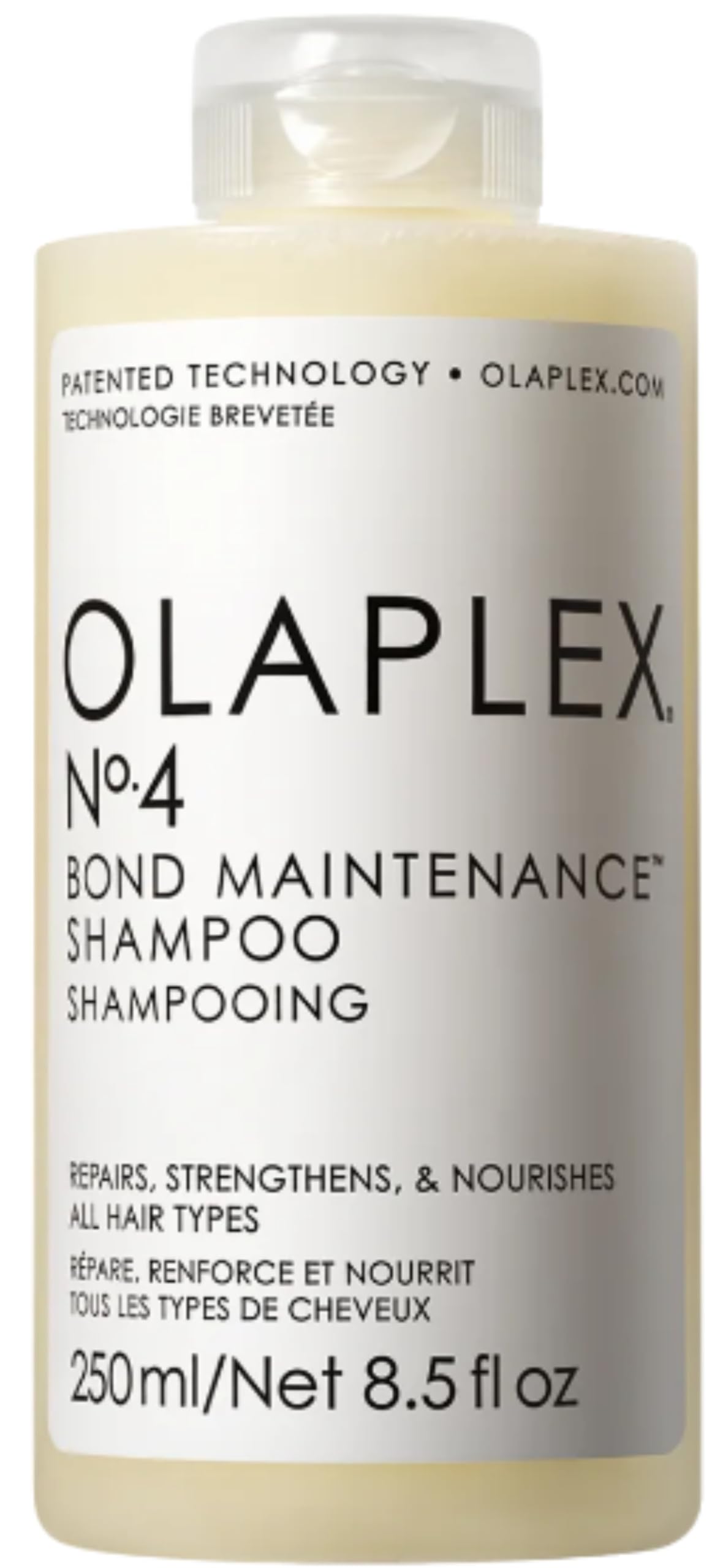 Olaplex No. 4 Bond Maintenance Shampoo, Repairs, Strengthens, & Nourishes All Hair Types, Adds Shine & Leaves Hair Feeling Soft, 250ml