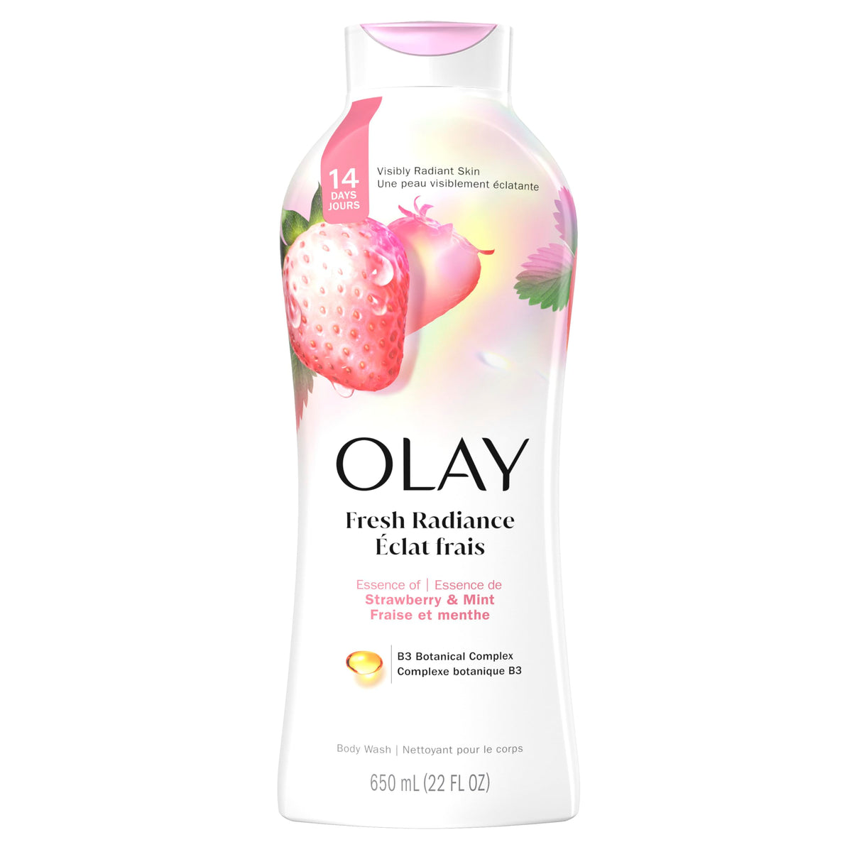 Olay Fresh Outlast Cooling White Strawberry & Mint Body Wash 650mL