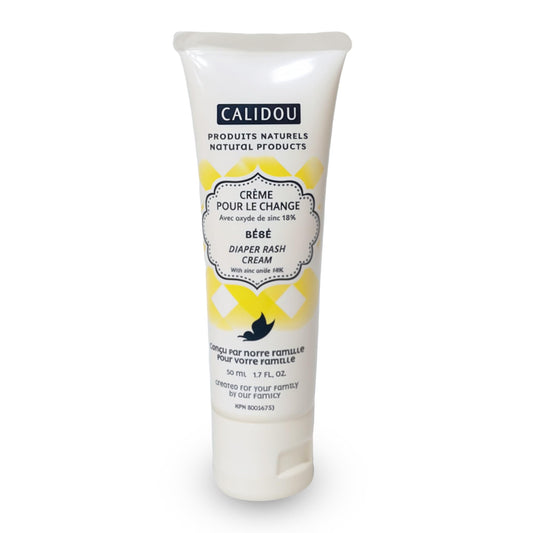 CALIDOU Baby Diaper Rash Cream with Zinc Oxide 18% Natural Formula for Sensitive Skin | Gentle Bottom Balm | Moisturizing Plant-Based | Cloth Diaper cream Safe Baby Care | Made in Canada 50 mL