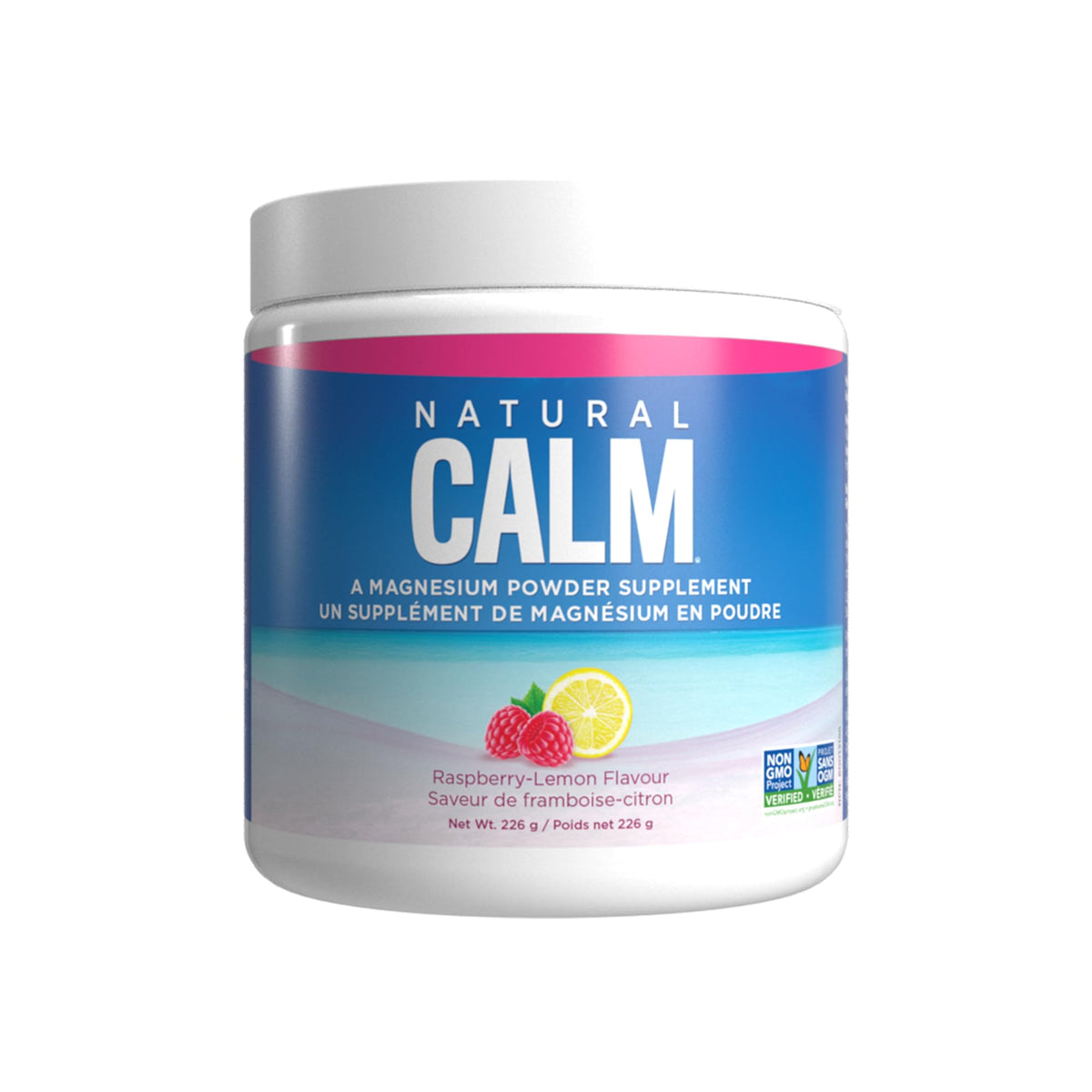 Natural Calm Magnesium Citrate Powder (Raspberry Lemon Flavour), 226g - Quick Absorbing - Loved Magnesium Drink