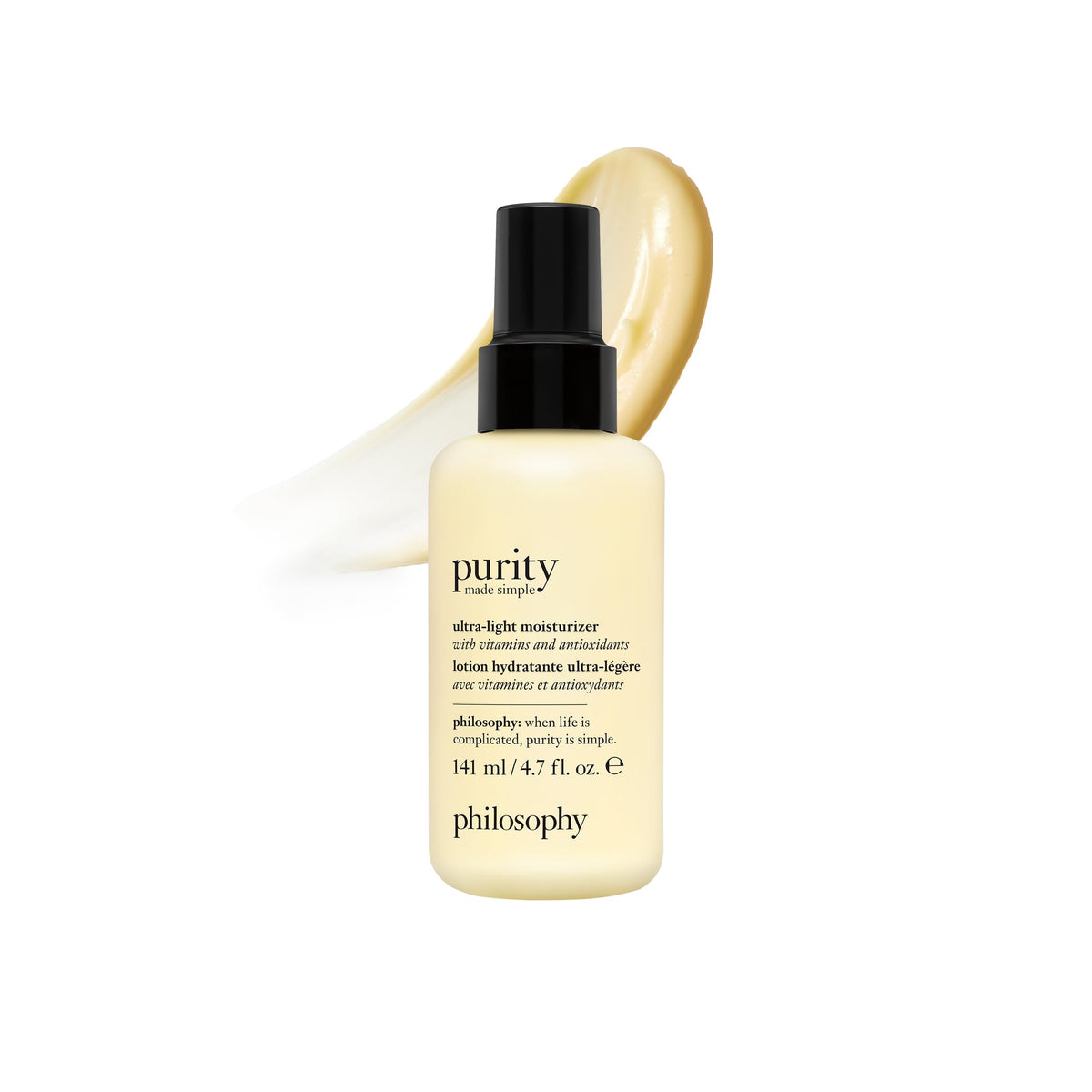 philosophy purity made simple ultra-light moisturizer, nourishing formula, 24h hydration, soft & dewy skin, 141ml