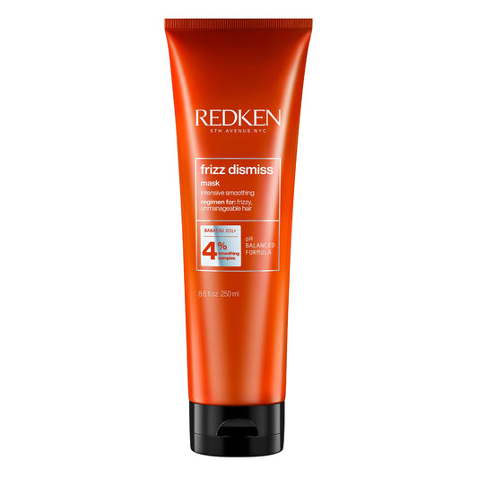 Redken Frizz Dismiss Mask, Anti-Frizz, Humidity Protection, Ultra Hydrating Smoothing, Sulfate Free, With Babassu Oil, 250 ML