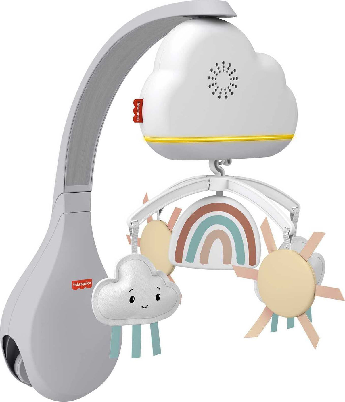 Fisher-Price Baby Toy Rainbow Showers Bassinet Mobile to Bedside Sound Machine with Music & Night Light for Newborn to Toddler Ages 0+ Months