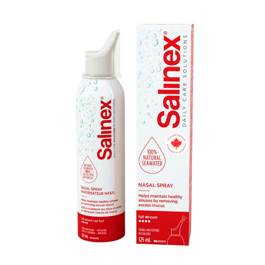 Salinex 100% Natural Seawater Nasal Spray | Full Stream | 125 ml, Red