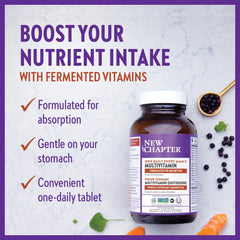 New Chapter Men's Multivitamin for Immune, Stress, Heart + Energy Support with Fermented Nutrients - Every Man's One Daily, Made with Organic Vegetables & Herbs, Non-GMO, Gluten Free - 90 ct