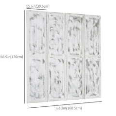 Screen Divider Room Divider Screen with Foldable Design for Indoor Bedroom Office 5.5' Rustic White