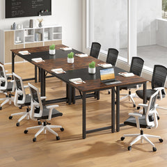 63 Inch Modern Splice Computer Desk with Heavy Duty Steel Frame