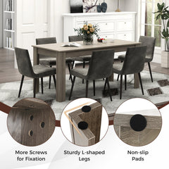 63 Inch Rectangular Modern Dining Kitchen Table-Light Gray