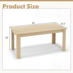 63 Inch Rectangular Modern Dining Kitchen Table-Oak
