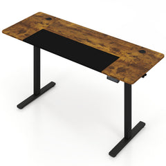 63 x 24 Inch Height Adjustable Sit Stand Computer Desk with 3 Memory Presets-Rustic Brown