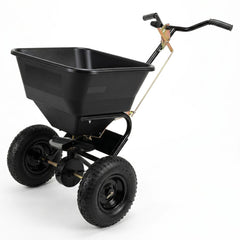 66 LBS Walk-Behind Broadcast Spreader with 13 Inch All-Terrain Tires-Black
