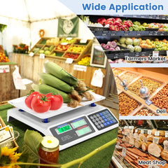 66lb Price Computing Scale Commercial Food Scale with Dual LCD Displays