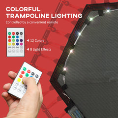 45" Rebounder Trampoline for Adult, Quiet Bungee Rebounder with LED Lights Remote Control, Red