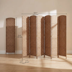 6ft Folding Room Divider, 3 Panel Wall Partition with Wooden Frame for Bedroom, Home Office, Natural