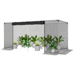 Galvanized Steel Crop Cage, Plant Protection Tent with Zippered Door, 4' x 4', Black