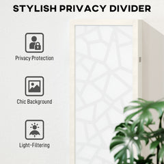 4 Panel Room Divider, 5.6 FT Lightweight Folding Privacy Screen with Geometric Pattern for Living Room, Bedroom, Black
