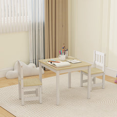Kids Table and Chairs Set, Toddler Table and 2 Chair Set for Activity, Art, Craft, Reading, Learning, Grey