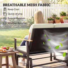 Outdoor Glider Bench for 2 Person, Patio Glider Loveseat with Thick Cushions for Garden Balcony Porch, Dark Grey