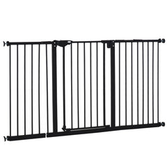 30 Inch Tall Pet Gate with Door Dog Gate and Barrier Indoor for Stairs Includes 7", 8", 12" Extensions Kit