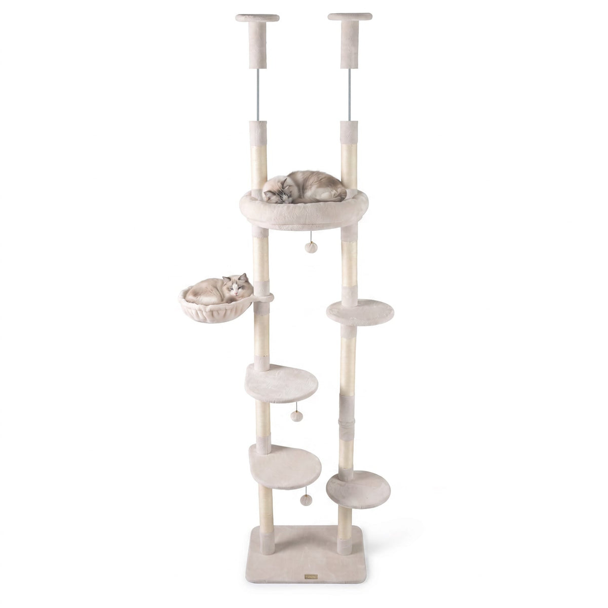 93 to 105 Inch Floor to Ceiling Cat Tree with Rotatable Hammock and Sisal Posts