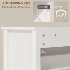 Slim Shoe Cabinet with 3 Flip Drawers, Shoe Storage Cabinet with Adjustable Shelves for Entryway, Holds 12 Pairs, White