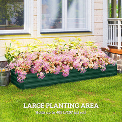 8'x2'x1' Galvanized Raised Bed, Large Elevated Planter Box for Growing Flowers, Herbs and Vegetables, Dark Grey