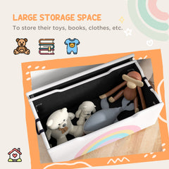 Toy Chest, Kids Toy Bench Box, Lightweight Storage Bench with Lid and Side Handles, for Nursery Room Playroom Bedroom, Gift for 3-8 Years Old, White