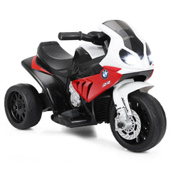 6V Licensed BMW 3 Wheel Kids Ride On Motorcycle with LED Headlights and Music, Red