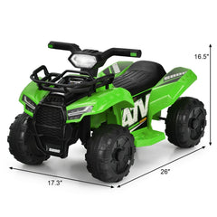 6V Kids Ride On ATV Quad with Front Storage Box and 40 Minute Run Time, Green