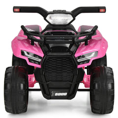 6V Kids Ride On ATV Quad with LED Headlight, Horn and MP3 Input, Pink