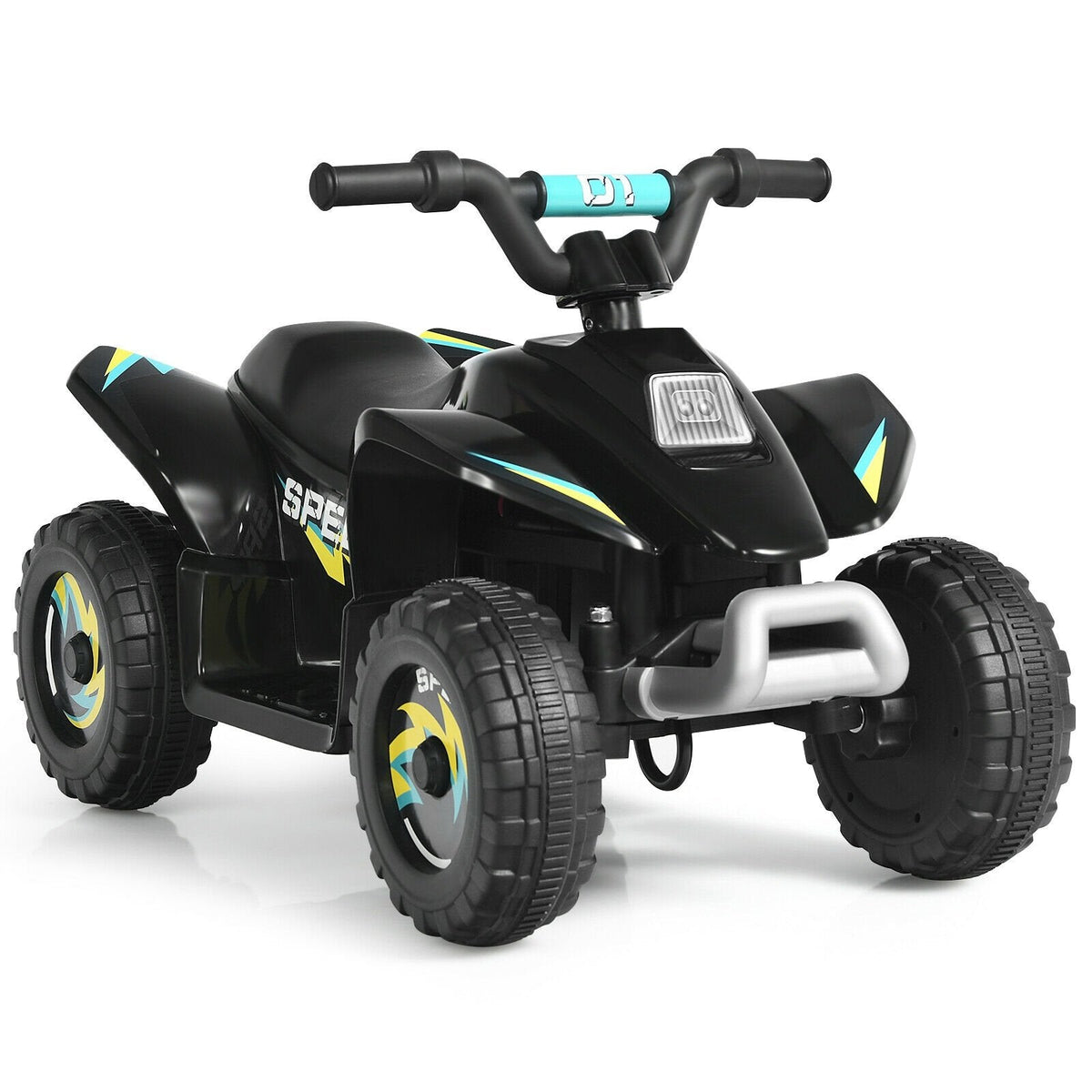 6V Kids Electric Ride On ATV Quad with 12000 RPM Motor and 45 Minute Run Time, Black