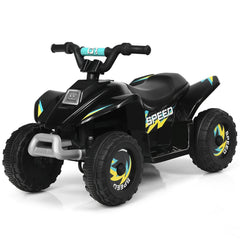6V Kids Electric Ride On ATV Quad with 12000 RPM Motor and 45 Minute Run Time, Black