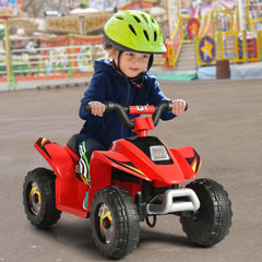 6V Kids Electric Ride On ATV Quad with Forward and Reverse and 66 lb Capacity, Red